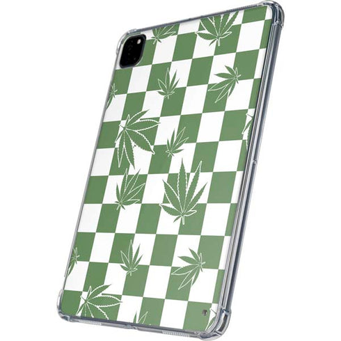 Marijuana Green Checkered iPad Pro 11in (2024) Clear Case