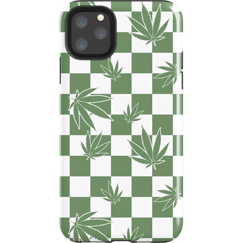 Marijuana Green Checkered iPhone Cases