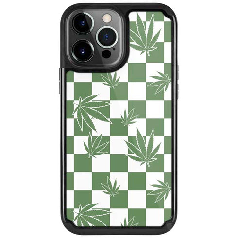 Marijuana Green Checkered iPhone Cases