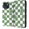 Marijuana Green Checkered iPhone 15 Plus Folio Case