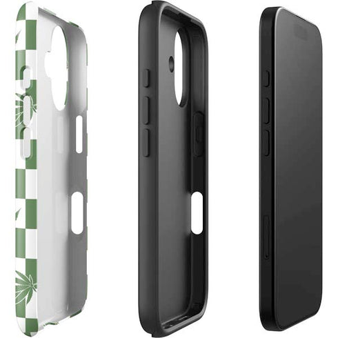 Marijuana Green Checkered iPhone 16 Impact Case