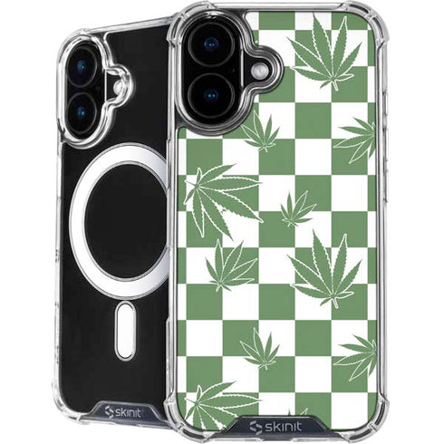 Marijuana Green Checkered iPhone 16 MagSafe Case