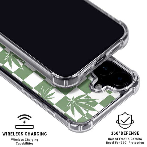 Marijuana Green Checkered iPhone 16 Plus MagSafe Case