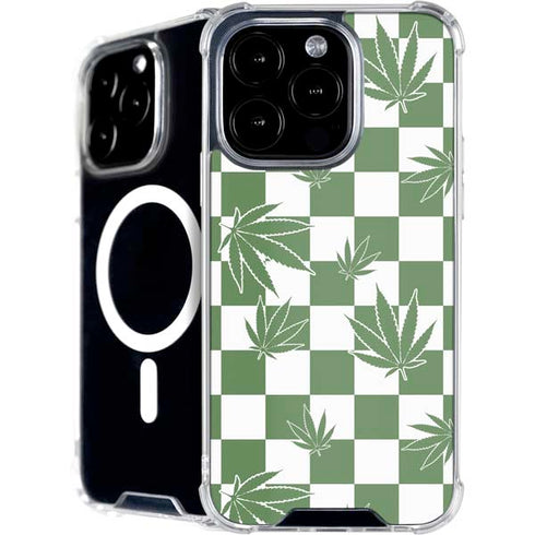 Marijuana Green Checkered iPhone 16 Pro MagSafe Case