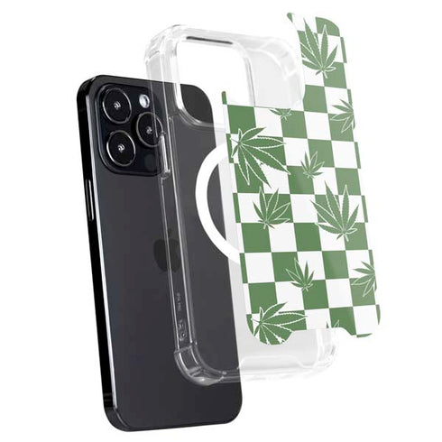 Marijuana Green Checkered iPhone 16 Pro MagSafe Case