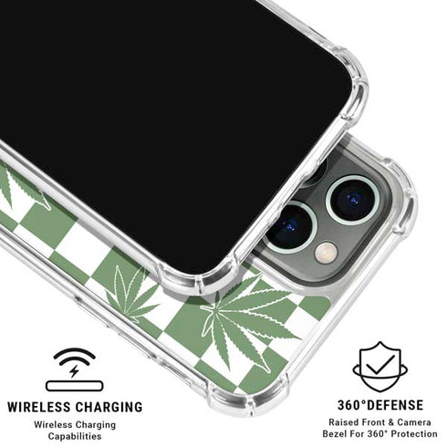 Marijuana Green Checkered iPhone 16 Pro Max Clear Case