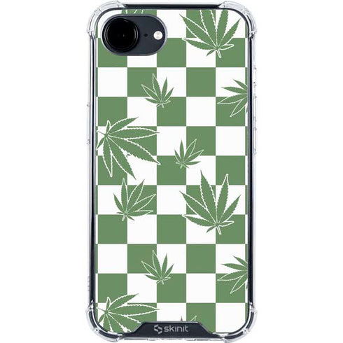 Marijuana Green Checkered iPhone 16e Clear Case
