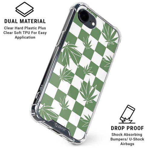 Marijuana Green Checkered iPhone 16e Clear Case