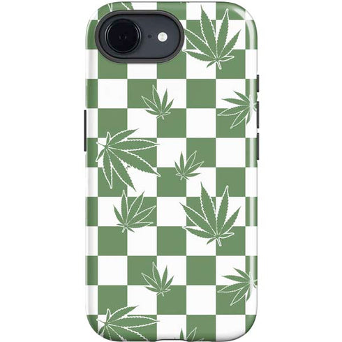 Marijuana Green Checkered iPhone 16e Impact Case