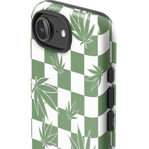 Marijuana Green Checkered iPhone 16e Impact Case