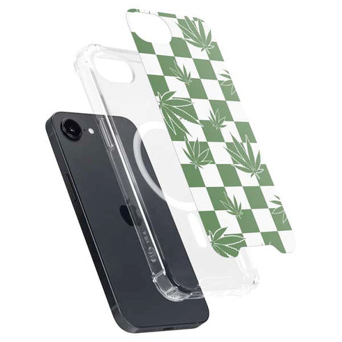 Marijuana Green Checkered iPhone 16e MagSafe Case