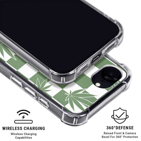 Marijuana Green Checkered iPhone 16e MagSafe Case