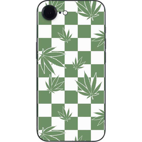 Marijuana Green Checkered iPhone 16e Skin