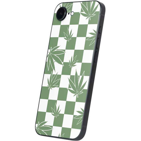 Marijuana Green Checkered iPhone 16e Skin