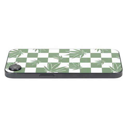 Marijuana Green Checkered iPhone 16e Skin