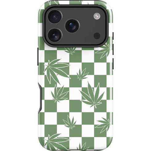 Marijuana Green Checkered iPhone 18 Pro Impact Case