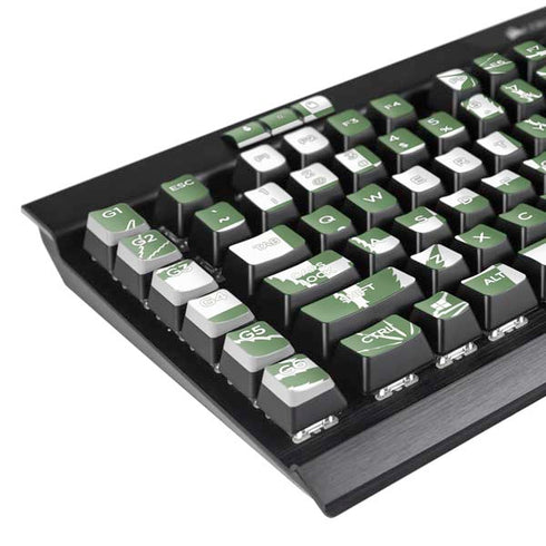 Marijuana Green Checkered K95 RGB PLATINUM Mechanical Gaming Keyboard Skin