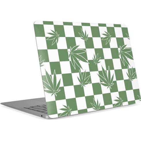 Marijuana Green Checkered Apple MacBook Air Skin