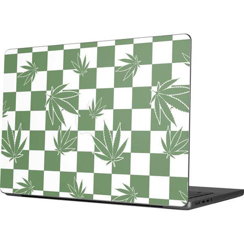 Marijuana Green Checkered Apple MacBook Pro 14-inch Skin