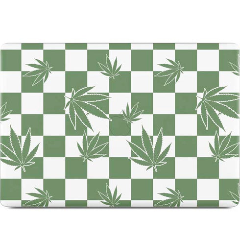 Marijuana Green Checkered MacBook Skins