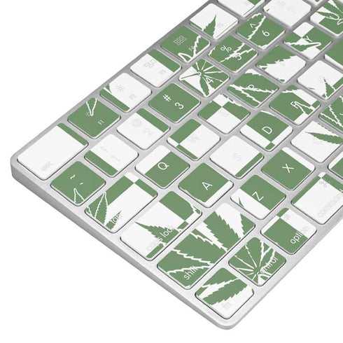 Marijuana Green Checkered Magic Keyboard Skin