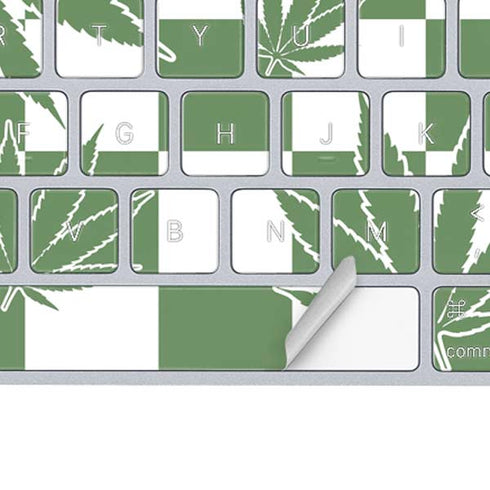 Marijuana Green Checkered Magic Keyboard Skin