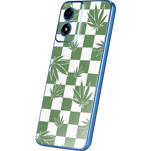 Marijuana Green Checkered Moto G Play 4G (2024) Skin