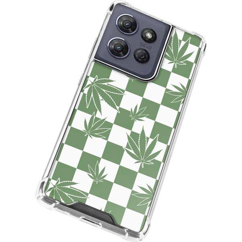 Marijuana Green Checkered Moto G Play 5G (2025) Clear Case