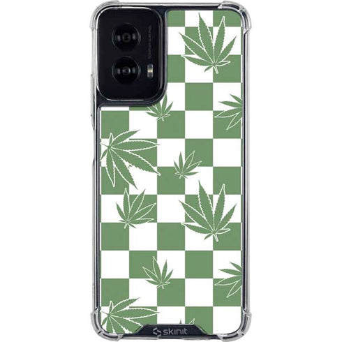 Marijuana Green Checkered Moto G Power 5G (2024) Clear Case