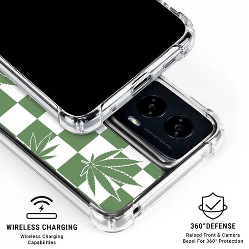 Marijuana Green Checkered Moto G Power 5G (2024) Clear Case