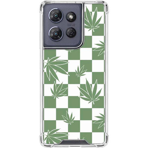 Marijuana Green Checkered Moto G Power 5G (2025) Clear Case