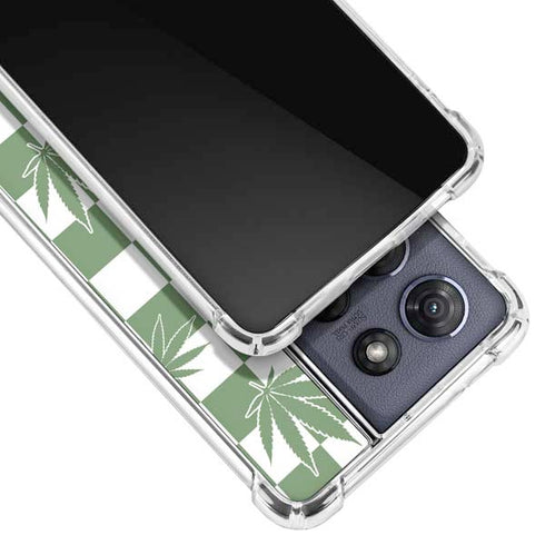 Marijuana Green Checkered Moto G Power 5G (2025) Clear Case