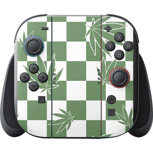 Marijuana Green Checkered Nintendo Switch 2 (2025) with Joy-Con Skin