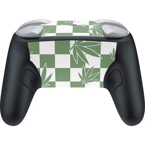Marijuana Green Checkered Nintendo Switch 2 (2025) Pro Controller Skin