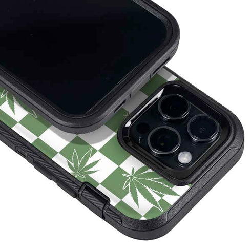 Marijuana Green Checkered Otterbox Defender iPhone Skin