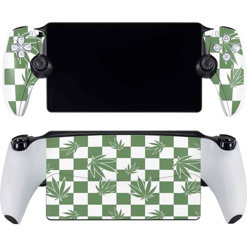 Marijuana Green Checkered PlayStation Portal Remote Player Skin