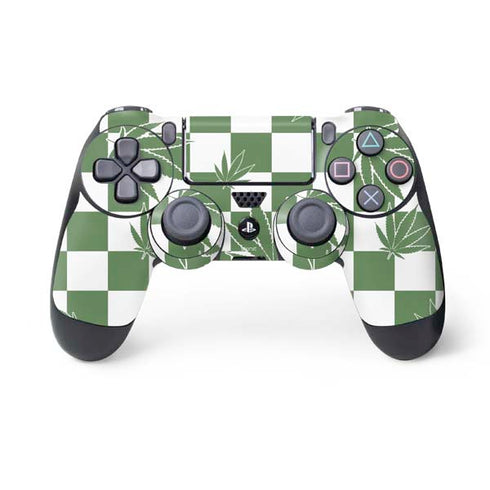 Marijuana Green Checkered PlayStation PS4 Skins