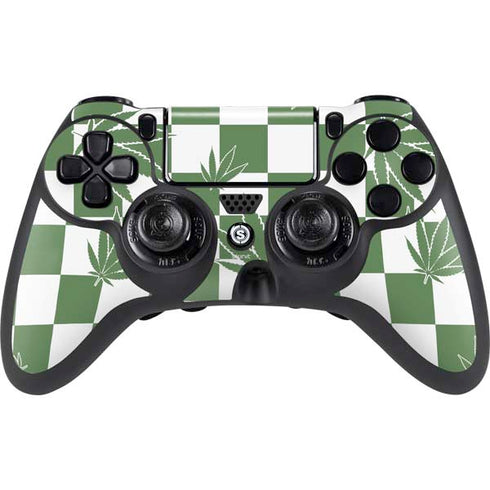 Marijuana Green Checkered PlayStation PS4 Skins