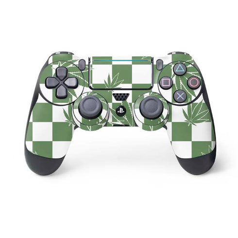 Marijuana Green Checkered PlayStation PS4 Skins