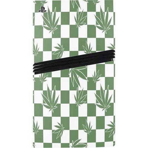 Marijuana Green Checkered PS5 Pro Bundle Skin
