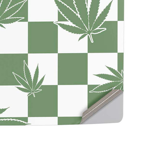 Marijuana Green Checkered PS5 Pro Disk Console Skin