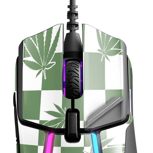 Marijuana Green Checkered SteelSeries Rival 600 Gaming Mouse Skin
