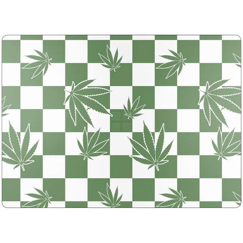 Marijuana Green Checkered Surface Laptop 7 13.8in Skin
