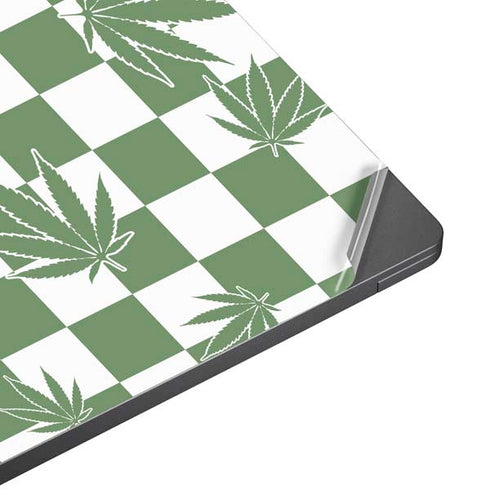 Marijuana Green Checkered Surface Laptop 7 13.8in Skin