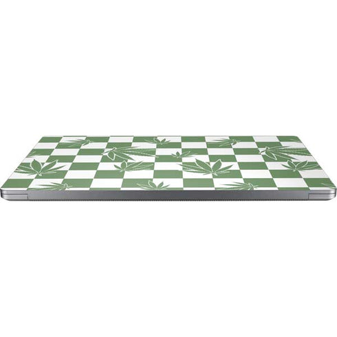 Marijuana Green Checkered Laptop Skins