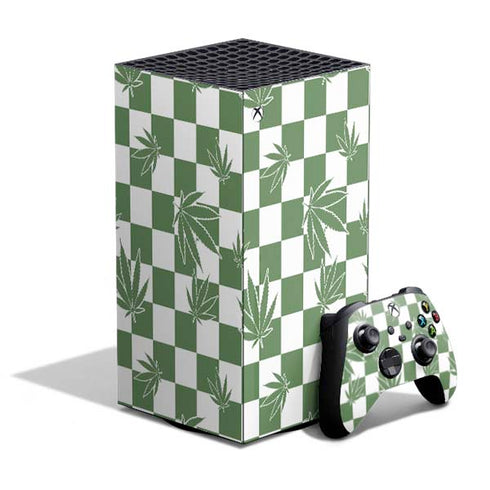 Marijuana Green Checkered XBox Series X Digital Edition Bundle Skin