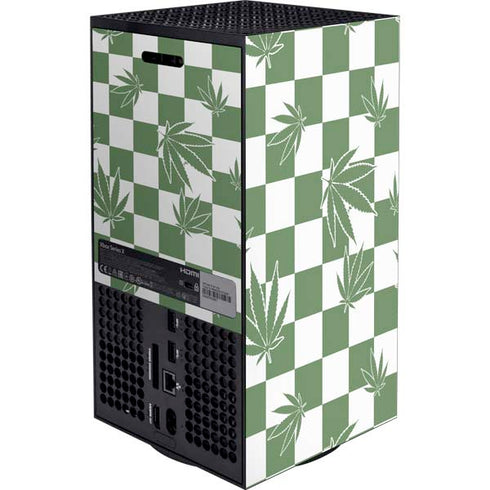 Marijuana Green Checkered XBox Series X Digital Edition Bundle Skin