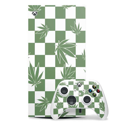 Marijuana Green Checkered Xbox Series X Skins