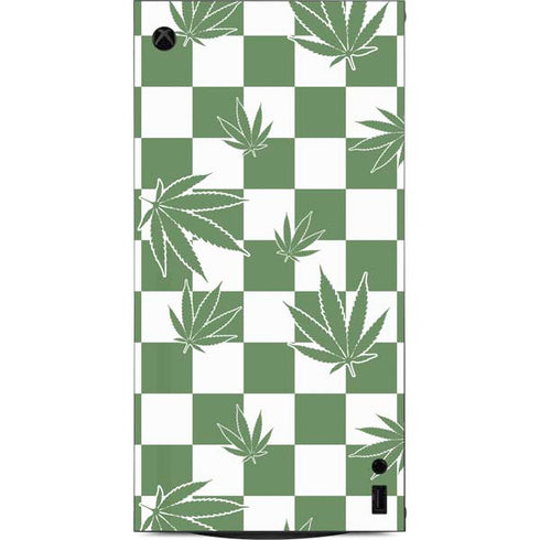 Marijuana Green Checkered XBox Series X Digital Edition Console Skin