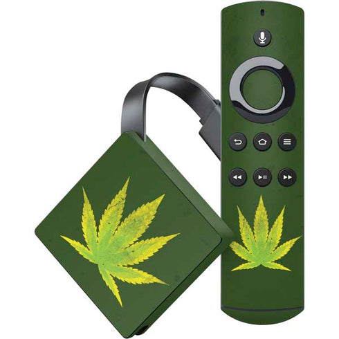 Marijuana Leaf Light Green Amazon Fire TV Skin